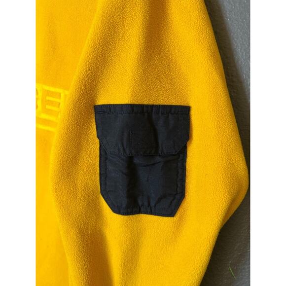 TOMMY HILFIGER size S FLEECE sweatshirt yellow big logo vintage men's - Picture 6 of 8